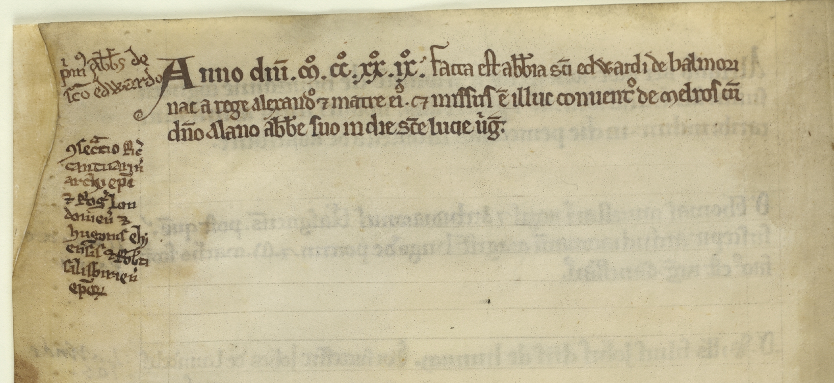 Marginalia in the chronicle (Cotton MS Faustina B IX f. 41v)